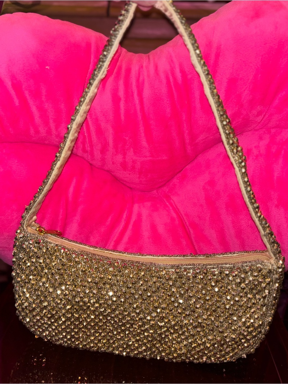 Landry Gold Beaded Evening Shoulder Bag